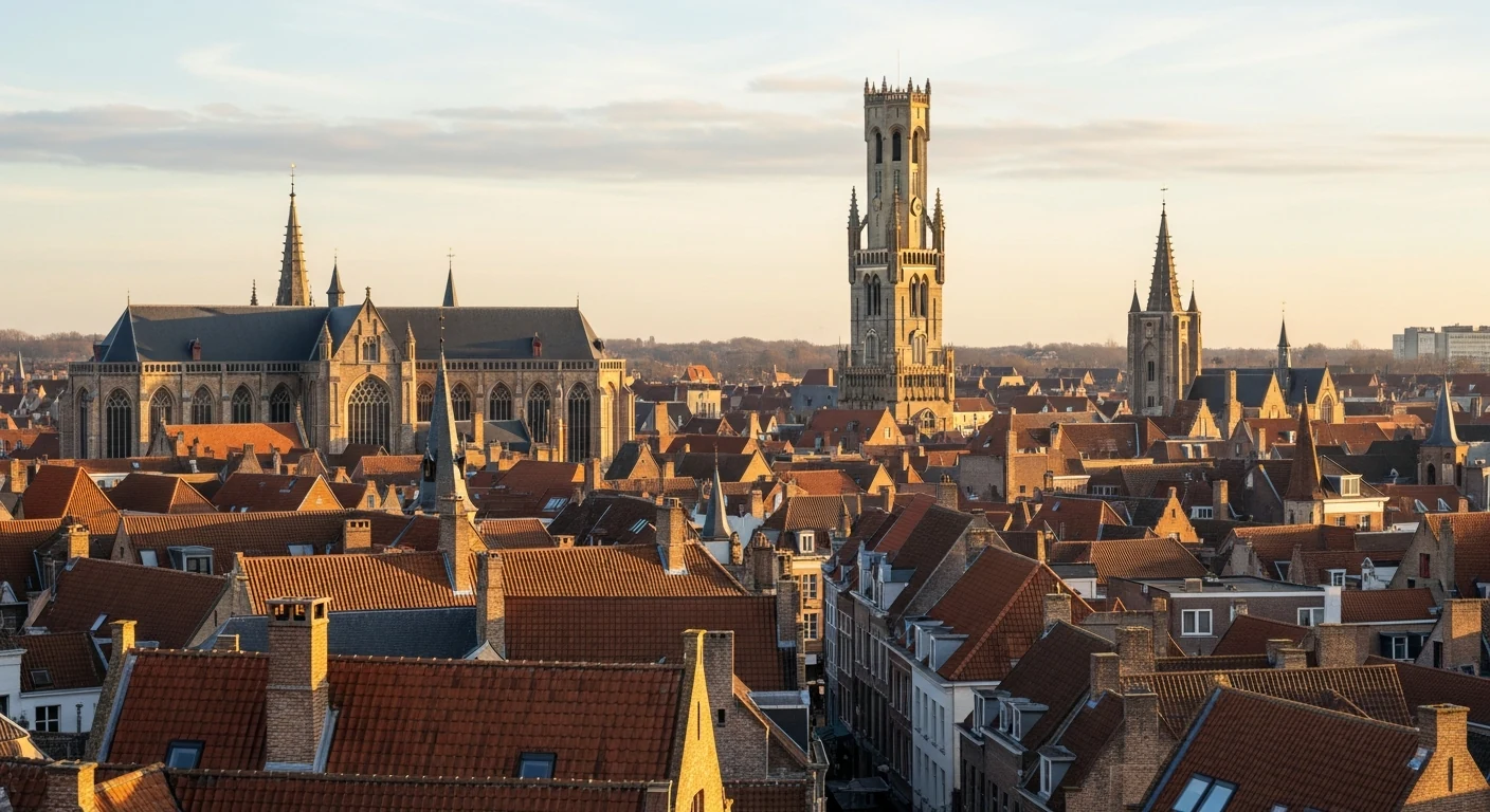 A contemporary architectural view in Bruges' cultural quarter