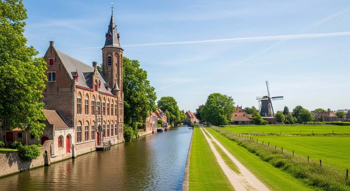 The tree-lined canal from Bruges to Damme