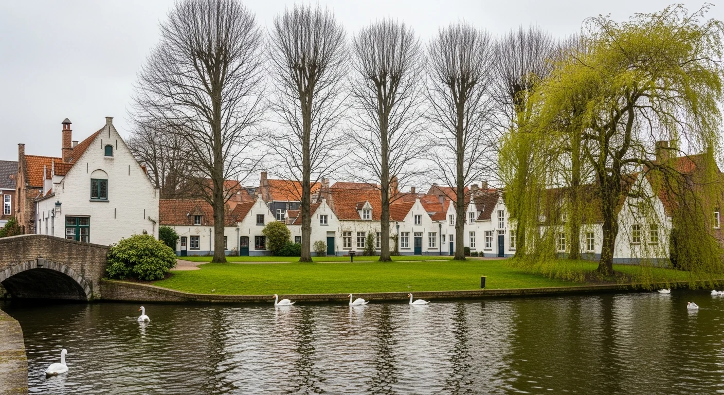 The Beguinage of Bruges — a walled courtyard